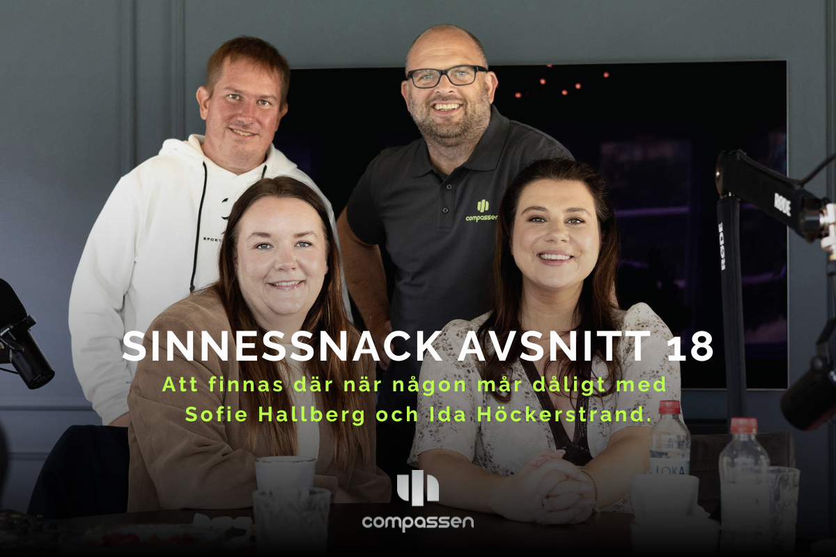 Sofie Hallberg och Ida Höckerstrand från Ångestpodden gästar Sinnessnack tillsammans med programledarna för ett samtal om att finnas där när någon mår dåligt.